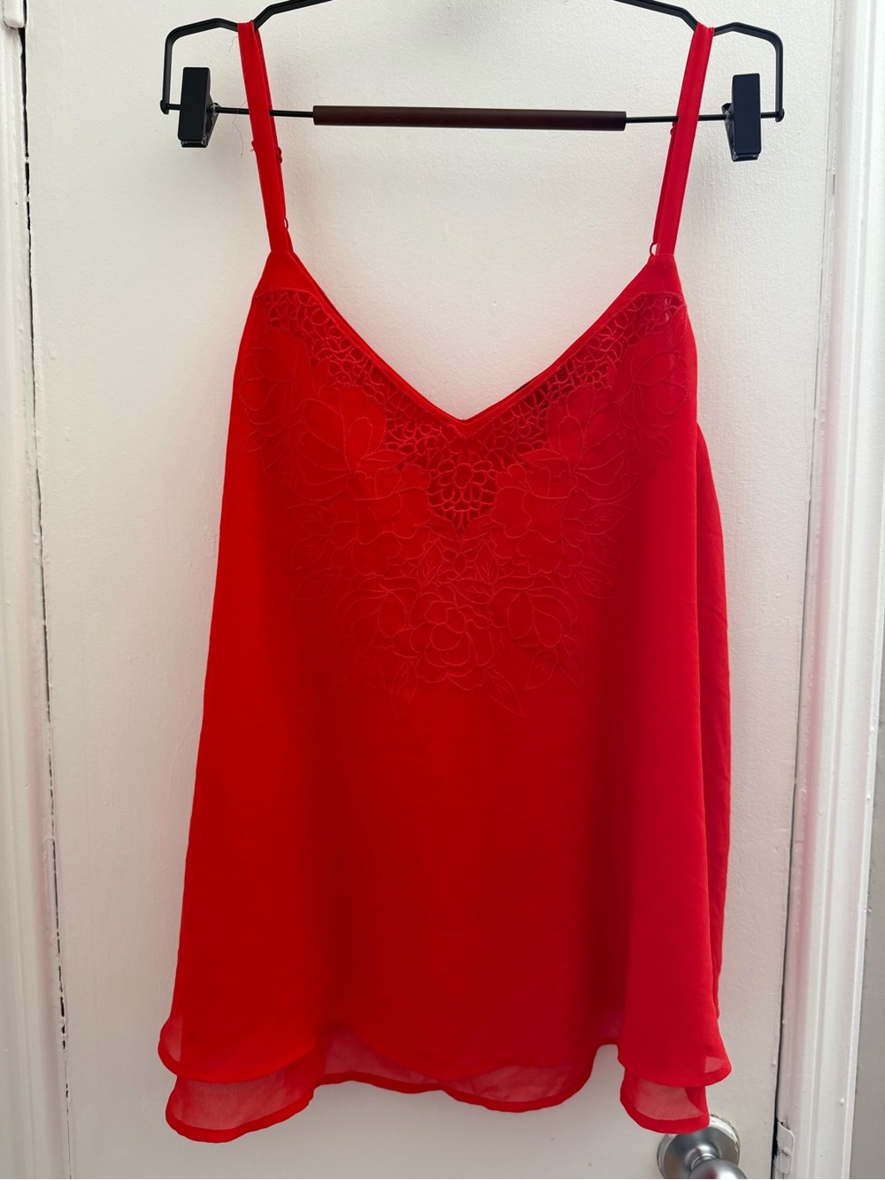 TORRID Red Floral-Embroidered V-Neck Cami Top